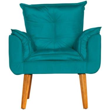 Imagem de Poltrona Para Sala Decorativa Opala Suede Verde Água - Cintatex