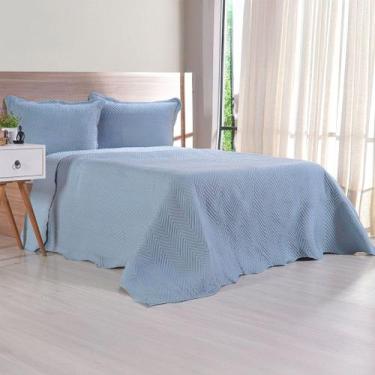 Imagem de Kit Cobre Leito Queen Ultra Lisse Lisa New 230x250cm Bruma Azul - Bene