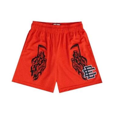 Imagem de Shorts Masculinos Florais De Malha Para Academia, Basquete E Praia - C