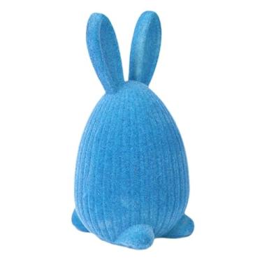 Imagem de KiBcsLic Estatueta de da Páscoa Flocado, Enfeite de Mesa, Centro de Mesa, Decoração de Festa, Presente, Estátua de da Páscoa Fofa para Casa, Mesa, Azul