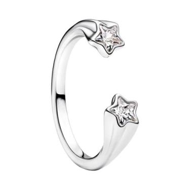 Imagem de Anel Feminino De Prata Esterlina 925 Com Mini Snoopy, Diamante Rosa De