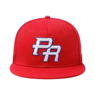 Imagem de Boné De Beisebol PR Porto Rico Com Aba Reta, Chapéu De Sol Hip Hop, Mo