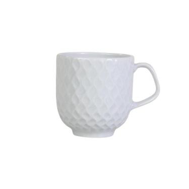 Imagem de Caneca Chá Café Relevo Aqua 350 ml Branca Germer Porcelanas