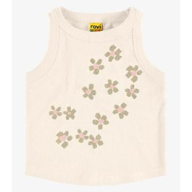 Imagem de Regata Infantil Feminina Ribana Rovi Kids Bege, 2, Bege