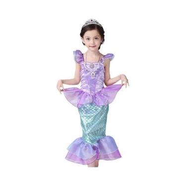 Imagem de Fantasia De Princesa Ariel Para Meninas, Vestido De Cosplay Da Disney 