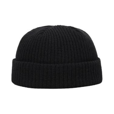 Imagem de Gorro De Inverno Tricotado Unissex, Estilo Hip Hop, Cor Sólida, Para H