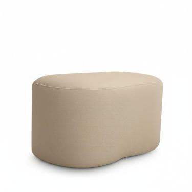 Imagem de Puff Curvo Feijão Orgânico Sala Redondo Confortável Quarto Moderno Linho Cor:bege