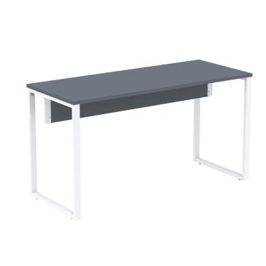 Imagem de Mesa Escritório P25 Tub Pandin 120 Cm (larg) Tampo Mdp Grafito Pé Aço Tubular Branco