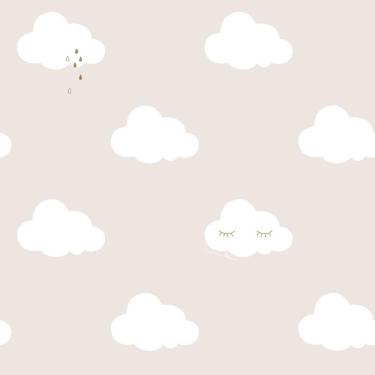 Imagem de Papel De Parede Infantil De Nuvens Fofura Baby Ff4015.