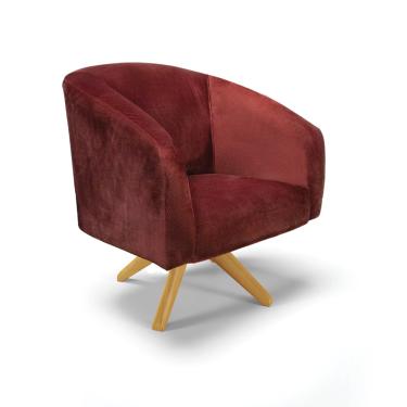 Imagem de Poltrona Decorativa Giratória MA30 Stella Veludo Text Marsala D03 - D'Rossi