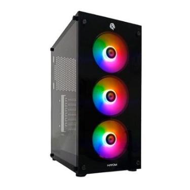 Imagem de Gabinete Gamer HAYOM GB1769, Mid Tower3X Fans, Preto - GB.17.10.69-Unissex
