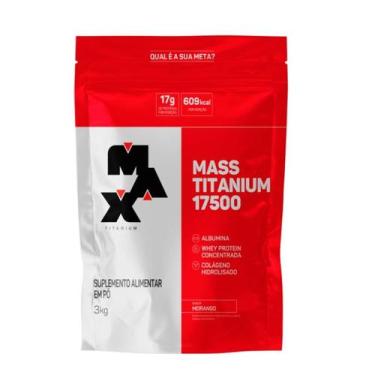 Imagem de Mass Titanium 17500 Refil 3kg - Max Titanium, Morango