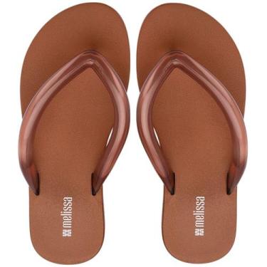 Imagem de Chinelo Feminino Tira Transparente Conforto Airflow Melissa, Marrom, A