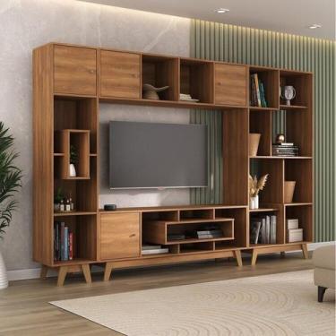 Imagem de Estante Home para TV até 65 Polegadas 181cmx274cm com 4 Portas em MDP 