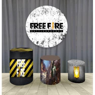 Imagem de Painel Redondo 1,50m E Trio Capa De Cilindro Free Fire Mod.2 - Fantasi