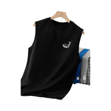 Imagem de Camiseta Sem Mangas Masculina De Verão Respirável Com Estampa De Balei