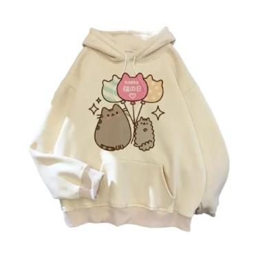Imagem de Moletom Feminino Oversized Com Capuz De Gato Em Estilo Coreano Harajuk