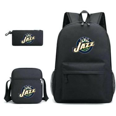 Imagem de Conjunto de mochilas escolares: mochila Utah Jazzs Basketball Star, 3 