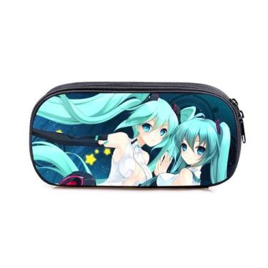 Imagem de Bolsa de lápis Hatsune Miku Anime Caixa de lápis de nylon impermeável 