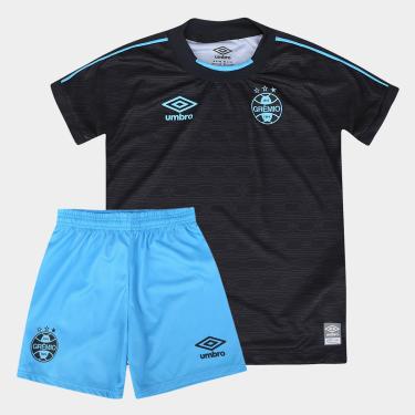 Imagem de Kit Camisa Grêmio Infantil III 23/24 s/n° Torcedor Umbro + Calção Grêmio Infantil-Unissex