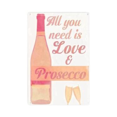 Imagem de Placa De Metal Vintage Prosecco: Decoração Para Pub E Bar, Arte De Par