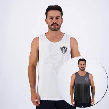 Imagem de Regata Atlético Mineiro Radical Branca e Preta-Masculino