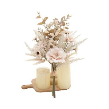 Imagem de Buquê De Flores Artificiais De Peônia E Margarida Em Seda, Decoração P