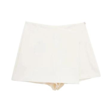 Imagem de Mini Saia Assimétrica De Cintura Alta Para Mulheres Willshela Vintage 