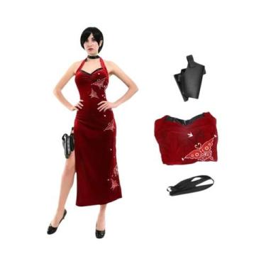 Imagem de Fantasia De Cosplay Cheongsam Vermelho Com Renda Para Mulheres, Unifor