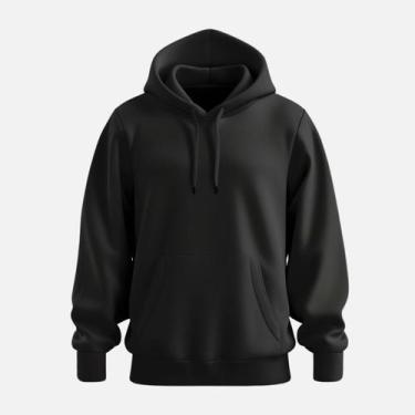 Imagem de Moletom Liso Feminino Blusa De Frio Com Capuz - Taty Estilo, Preto, M