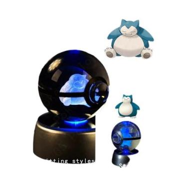 Imagem de Lâmpada Noturna 3D Pikachu Gengar Mewtwo Estátua De Bola De Cristal Po
