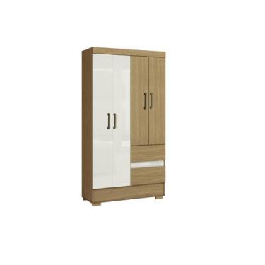 Imagem de Guarda Roupa Solteiro Compacto 4 Portas 2 Gavetas - Aramoveis, Atacama