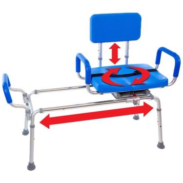 Imagem de Cadeira de Banho Móvel para Idoso com Assento Giratório, suporta até 160 kg, PLATINUM HEALTH, Cinza