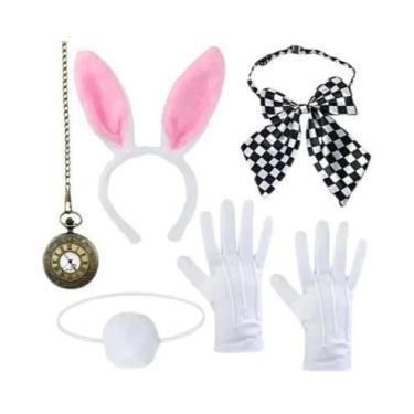 Imagem de Kit De Fantasia De Coelho Branco PESENAR: Vestido De Coelha Com Tiara,