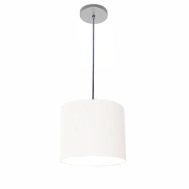 Imagem de Luminária Pendente Vivare Free Lux Md-4105 Cúpula em Tecido, Branco, B