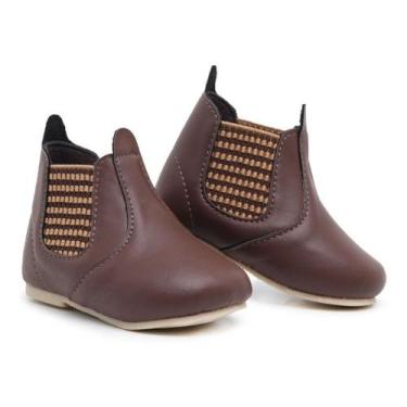 Imagem de Botina Infantil Bota Sapato Bebê Recém Nascido Coturno Menino Menina B