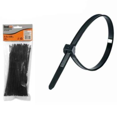 Imagem de Abraçadeira de nylon 2,50 mm x 15 cm 100 peças - BFH0744 (Preto) - Bes