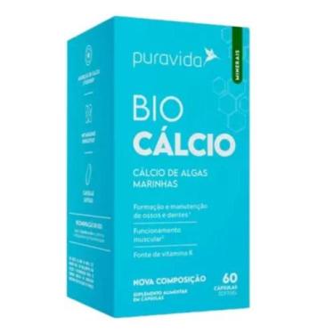 Imagem de Bio Cálcio Marinho vitamina D3 K2 60caps Puravida Sem Sabor
