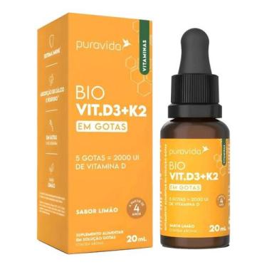Imagem de Vitamina D3 K2 Sabor Limão Em Frasco De 1cc Limão - Puravida