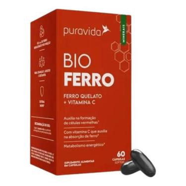 Imagem de Bio Ferro Quelato Vitamina C 60 Cápsulas Pura Vida Sem Sabor - Puravid