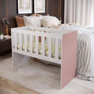Imagem de Mini Berço Cama Chiqueirinho Baby Com Colchão Quarto Infantil 2 em 1 B