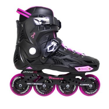Imagem de Patins Traxart Freestyle Dynamix Preto/Rose - Rodas 80mm ABEC-7 - Pink
