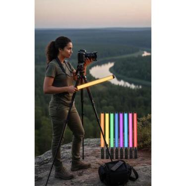 Imagem de Luz LED RGB Fotográfica Tubo 3200-5500K Efeitos Criação Prof - Congrat
