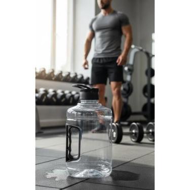 Imagem de Garrafa Água Academia 2L Fitness Treino Durável Preto - Congratulation