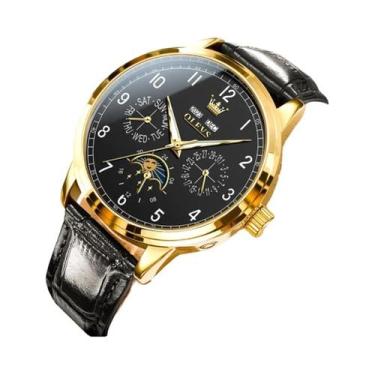 Imagem de Relógio Mecânico Automático De Luxo Masculino OLEVS 6698 Com Fase Luna