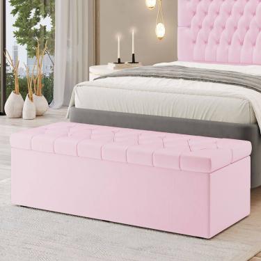 Imagem de Calçadeira Baú Sagitarius em Veludo para Cama Box Casal Queen 160cm