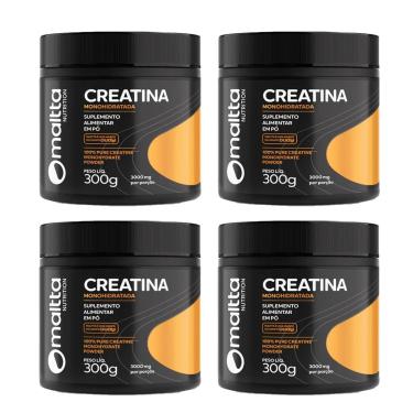Imagem de Kit 4x Creatina Monohidratada em pó Sem sabor 4x300g Maltta-Unissex