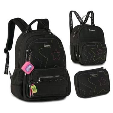 Imagem de Kit mochila escolar feminina com lancheira e estojo Luluca Original-Feminino