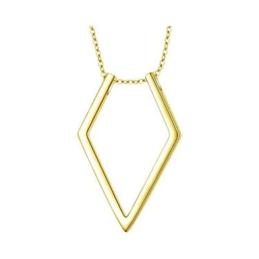 Imagem de Colar Com Pingente Geométrico Prata E Dourado 45cm  Joia Da Moda Para 