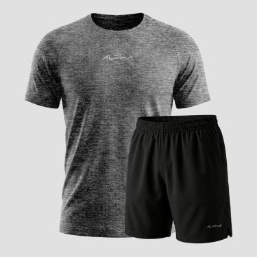 Imagem de Kit Bermuda+Camiseta New Fluid Dry Academia Alpha Co-Masculino